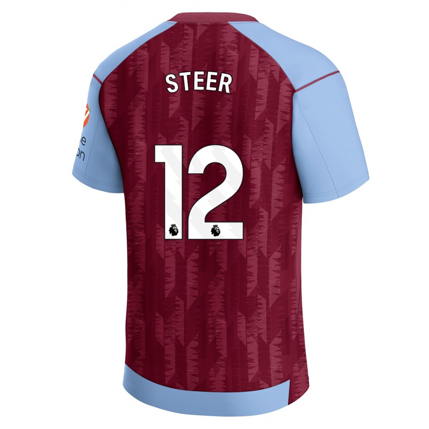 Heren Jed Steer #12 Claret Blauw Thuisshirt Thuistenue 2023/24 T-Shirt België