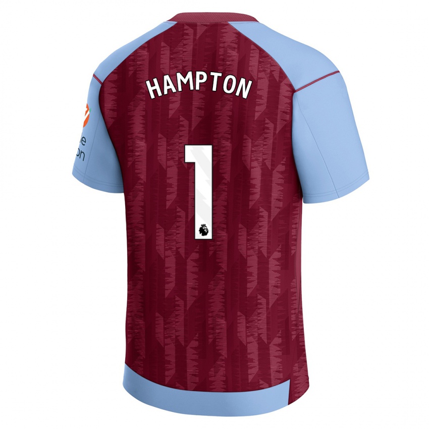 Homme Maillot Hannah Hampton #1 Bleu Bordeaux Tenues Domicile 2023/24 T-Shirt Belgique
