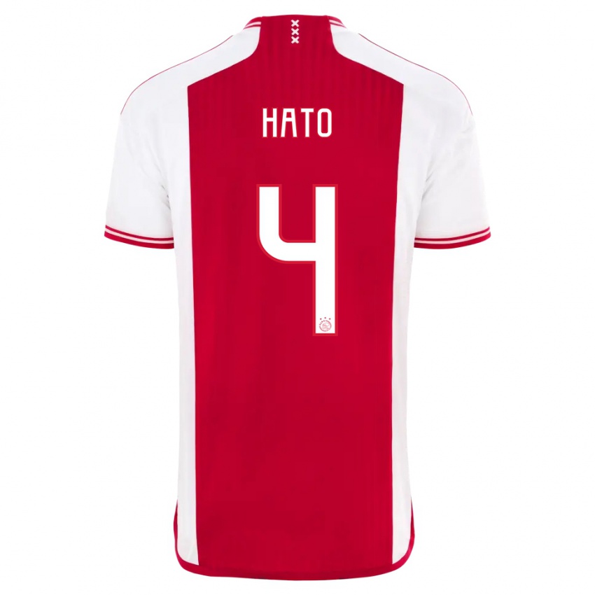 Herren Jorrel Hato #4 Rot-Weiss Heimtrikot Trikot 2023/24 T-Shirt Belgien
