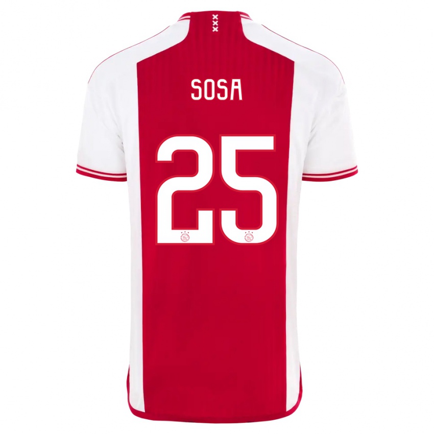 Homme Maillot Borna Sosa #25 Rouge Blanc Tenues Domicile 2023/24 T-Shirt Belgique