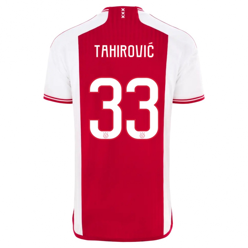 Herren Benjamin Tahirovic #33 Rot-Weiss Heimtrikot Trikot 2023/24 T-Shirt Belgien