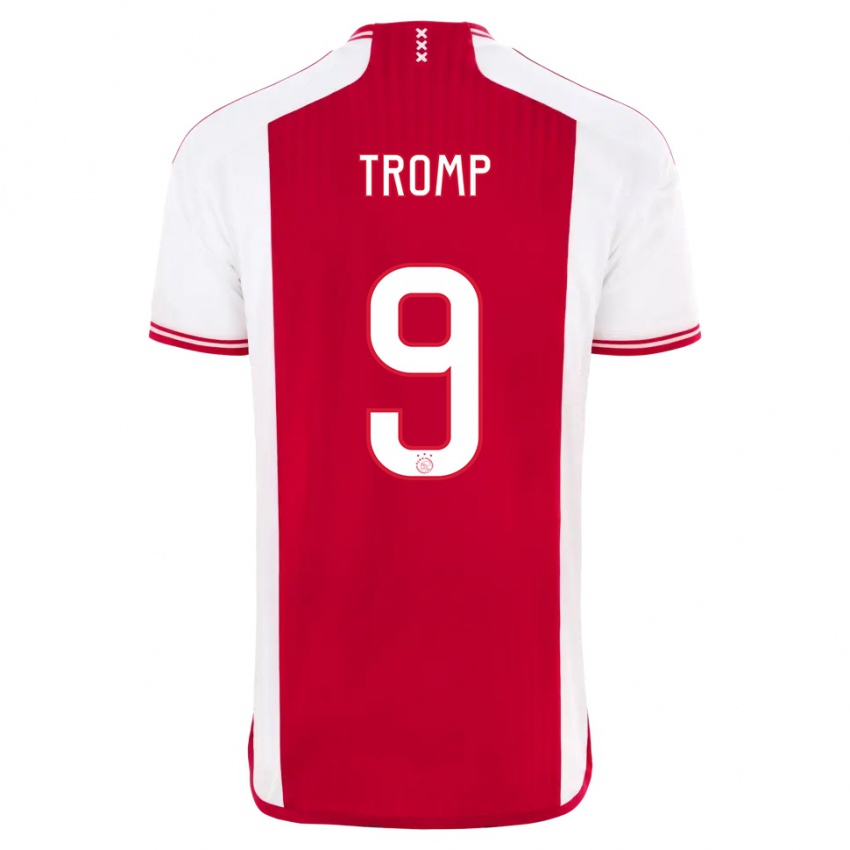 Heren Nikita Tromp #9 Rood Wit Thuisshirt Thuistenue 2023/24 T-Shirt België