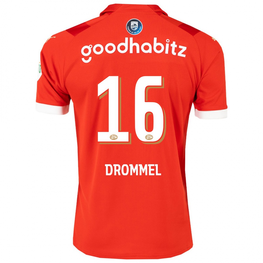 Heren Joel Drommel #16 Rood Thuisshirt Thuistenue 2023/24 T-Shirt België
