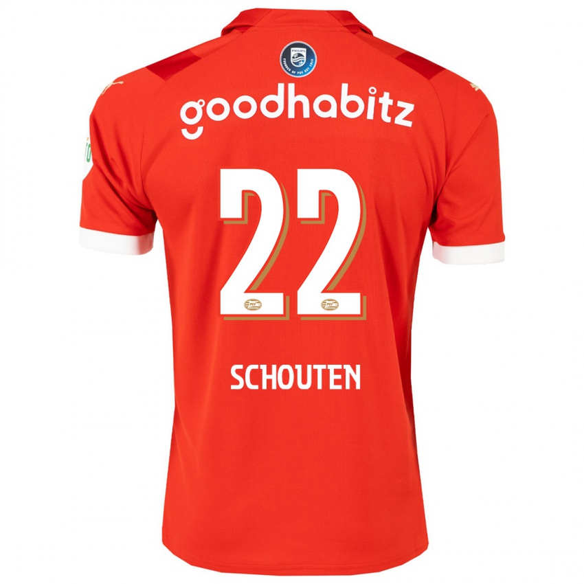 Herren Jerdy Schouten #22 Rot Heimtrikot Trikot 2023/24 T-Shirt Belgien