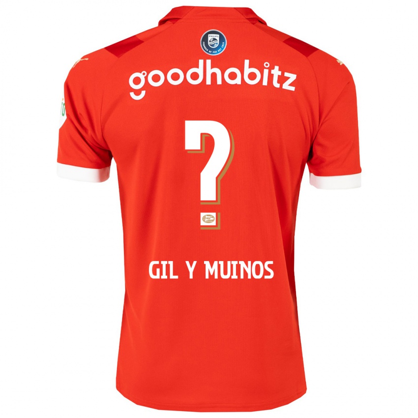 Homme Maillot Yael Gil Y Muinos #0 Rouge Tenues Domicile 2023/24 T-Shirt Belgique
