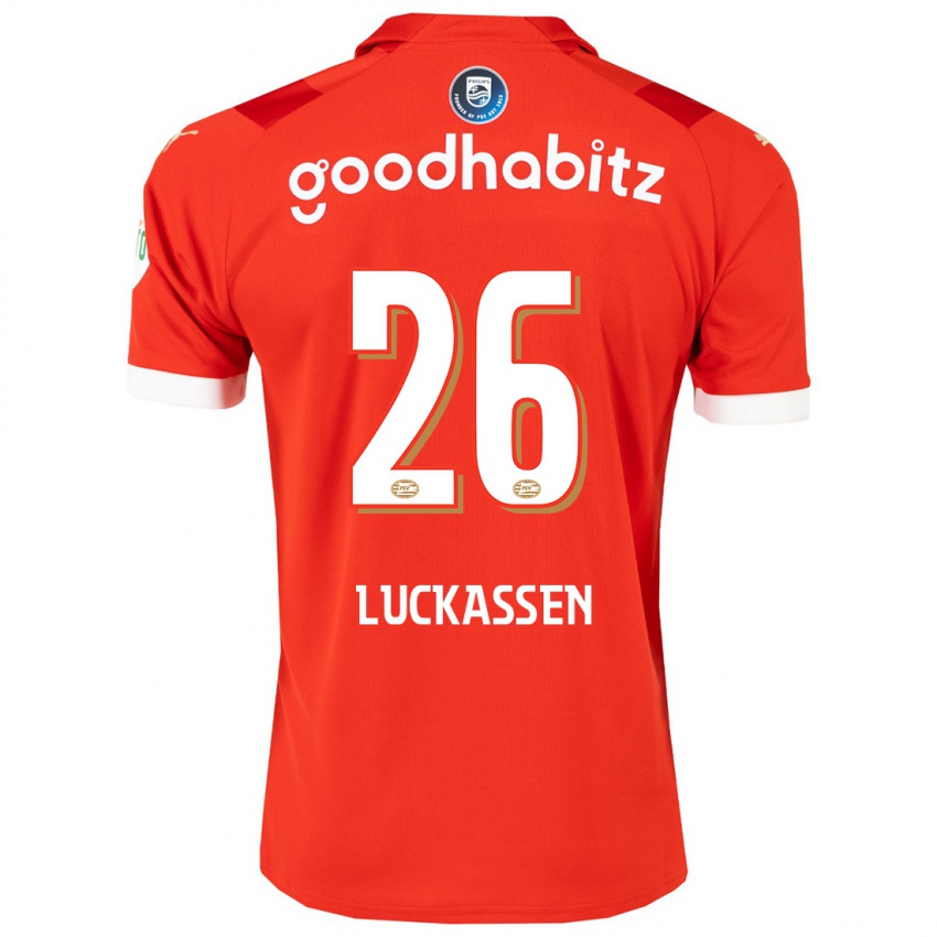 Herren Derrick Luckassen #26 Rot Heimtrikot Trikot 2023/24 T-Shirt Belgien