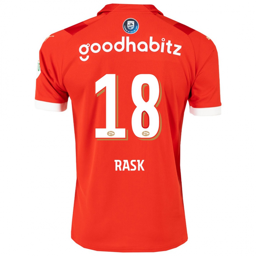 Herren Caroline Rask #18 Rot Heimtrikot Trikot 2023/24 T-Shirt Belgien