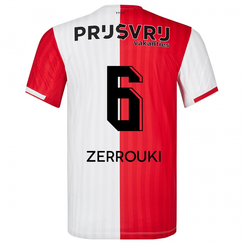 Heren Ramiz Zerrouki #6 Rood Wit Thuisshirt Thuistenue 2023/24 T-Shirt België
