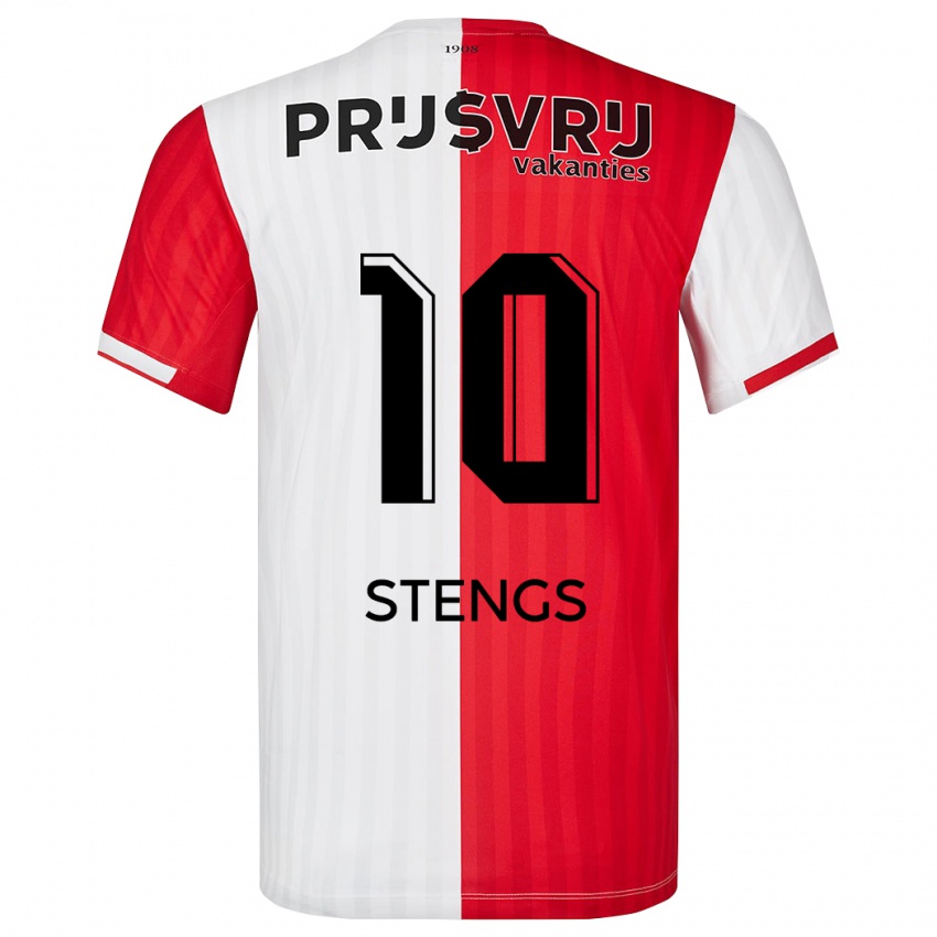 Herren Calvin Stengs #10 Rot-Weiss Heimtrikot Trikot 2023/24 T-Shirt Belgien