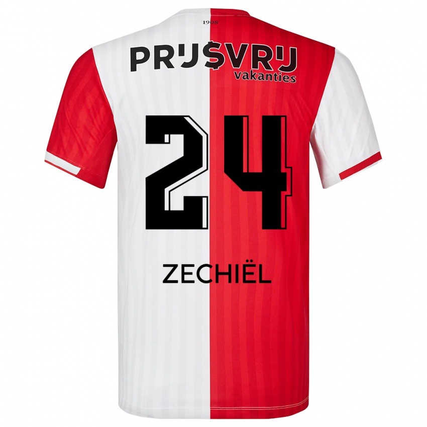 Herren Gjivai Zechiel #24 Rot-Weiss Heimtrikot Trikot 2023/24 T-Shirt Belgien