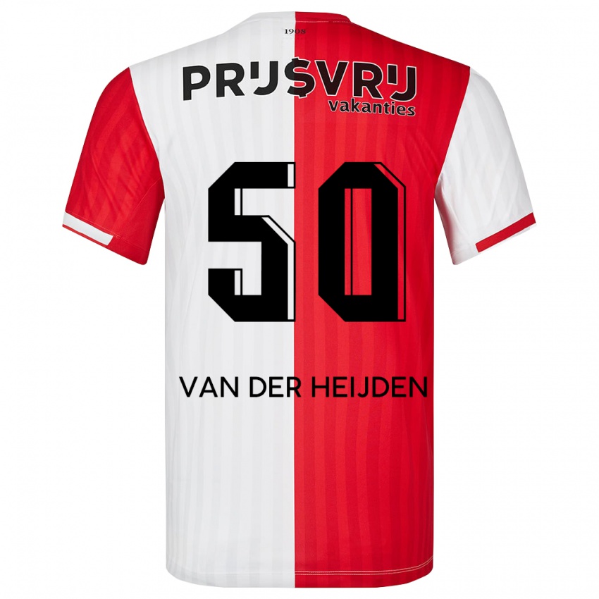 Herren Delano Van Der Heijden #50 Rot-Weiss Heimtrikot Trikot 2023/24 T-Shirt Belgien