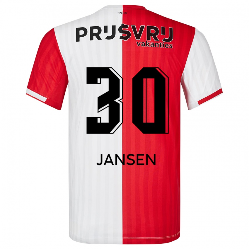 Herren Thijs Jansen #30 Rot-Weiss Heimtrikot Trikot 2023/24 T-Shirt Belgien