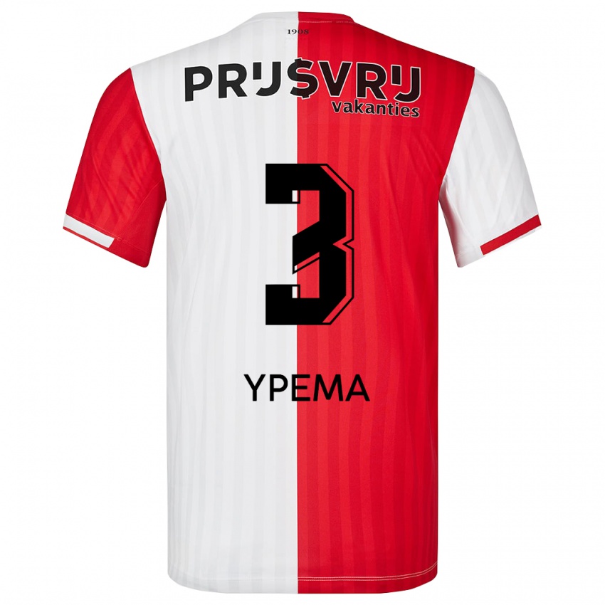 Herren Danique Ypema #3 Rot-Weiss Heimtrikot Trikot 2023/24 T-Shirt Belgien