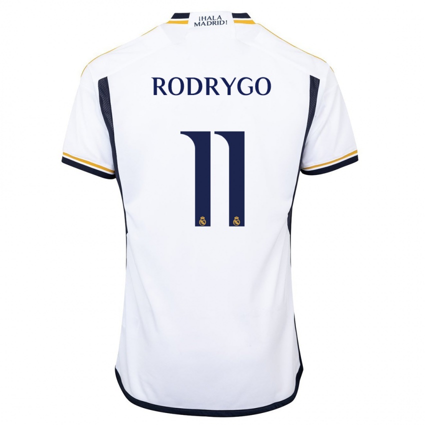 Herren Rodrygo #11 Weiß Heimtrikot Trikot 2023/24 T-Shirt Belgien