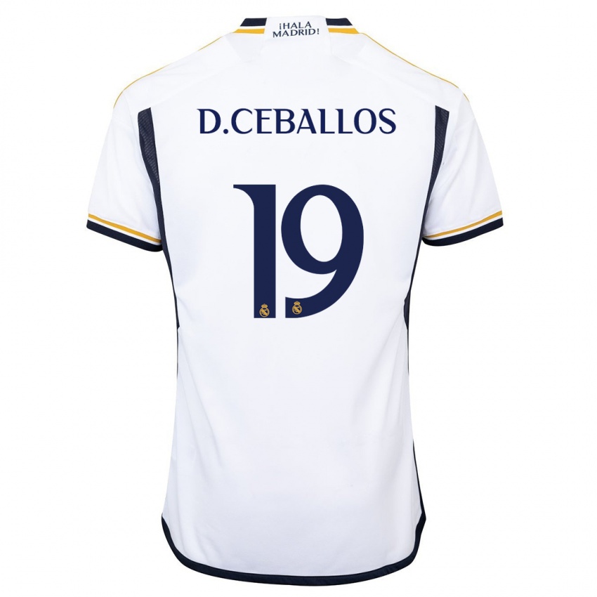 Herren Dani Ceballos #19 Weiß Heimtrikot Trikot 2023/24 T-Shirt Belgien