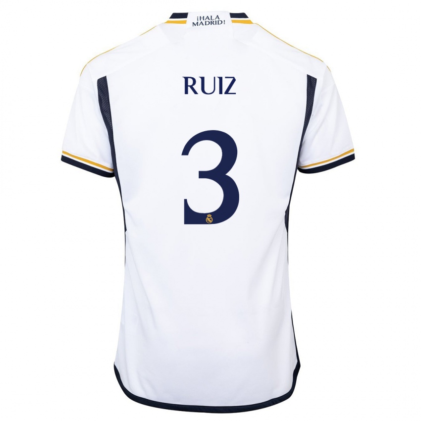 Herren David Ruiz #3 Weiß Heimtrikot Trikot 2023/24 T-Shirt Belgien