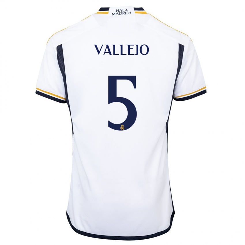 Herren Jesus Vallejo #5 Weiß Heimtrikot Trikot 2023/24 T-Shirt Belgien