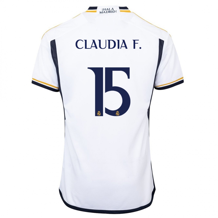 Homme Maillot Claudia Florentino #15 Blanc Tenues Domicile 2023/24 T-Shirt Belgique