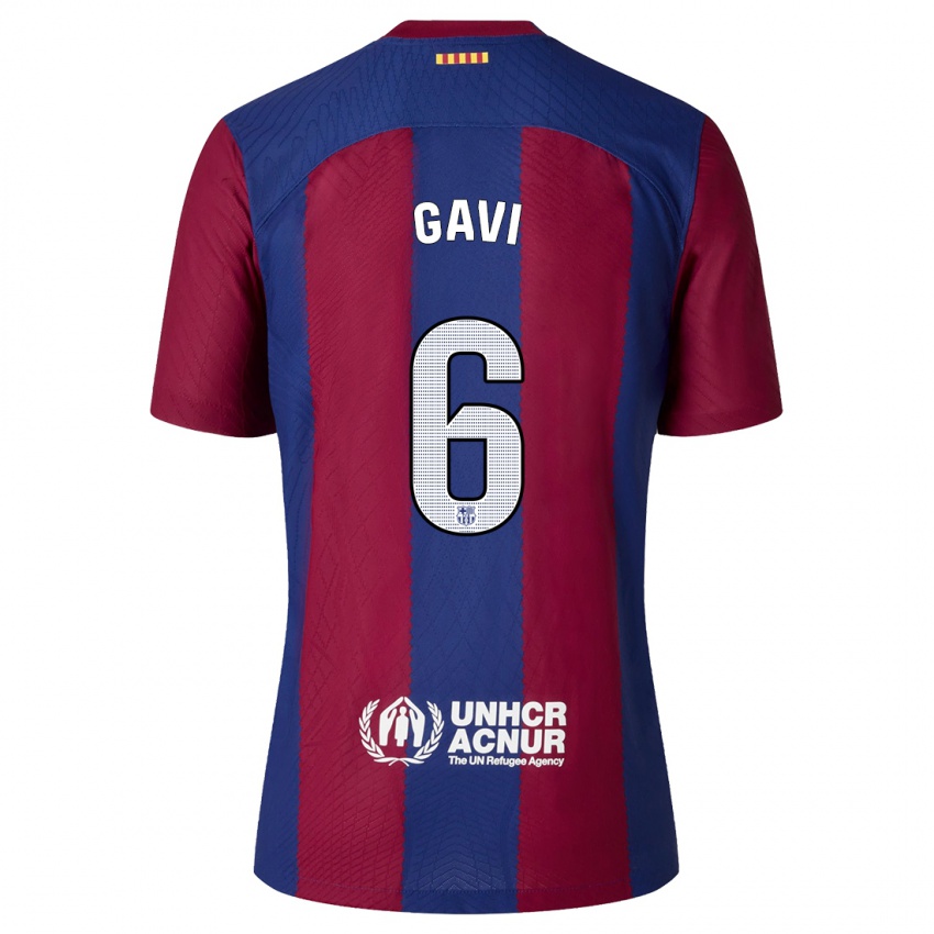 Heren Gavi #6 Rood Blauw Thuisshirt Thuistenue 2023/24 T-Shirt België