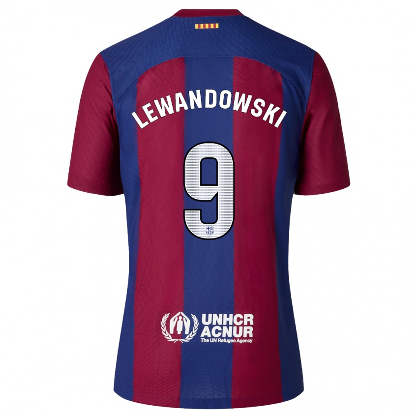 Herren Robert Lewandowski #9 Rot Blau Heimtrikot Trikot 2023/24 T-Shirt Belgien