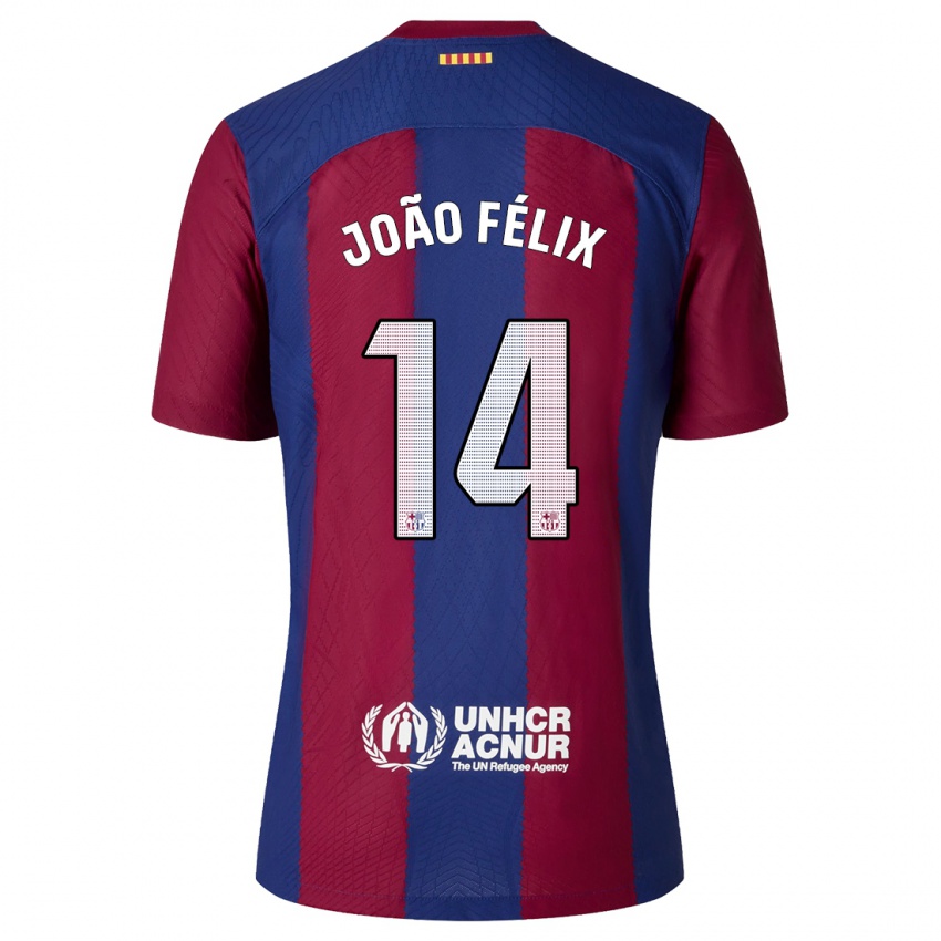 Heren Joao Felix #14 Rood Blauw Thuisshirt Thuistenue 2023/24 T-Shirt België
