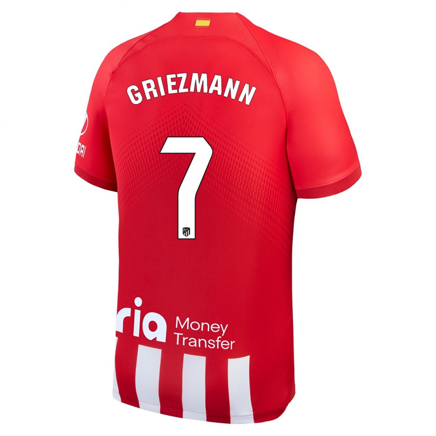 Heren Antoine Griezmann #7 Rood Wit Thuisshirt Thuistenue 2023/24 T-Shirt België