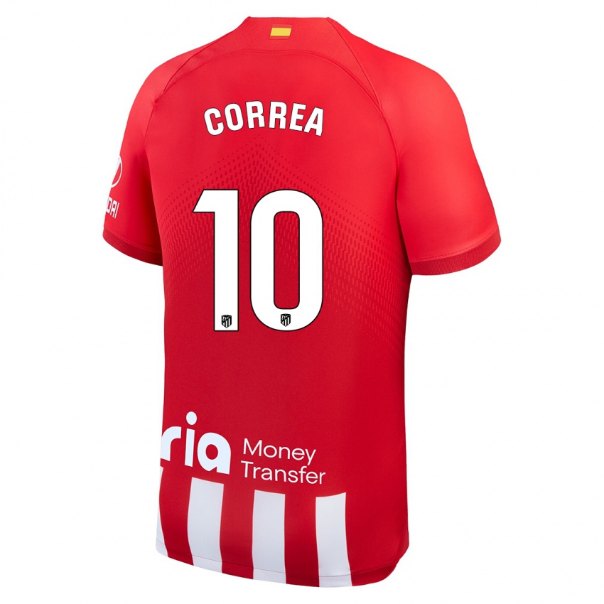 Herren Angel Correa #10 Rot-Weiss Heimtrikot Trikot 2023/24 T-Shirt Belgien