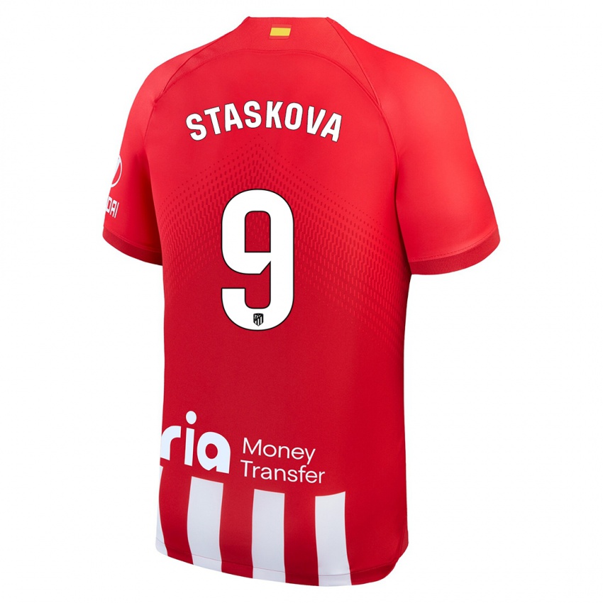 Heren Andrea Staskova #9 Rood Wit Thuisshirt Thuistenue 2023/24 T-Shirt België