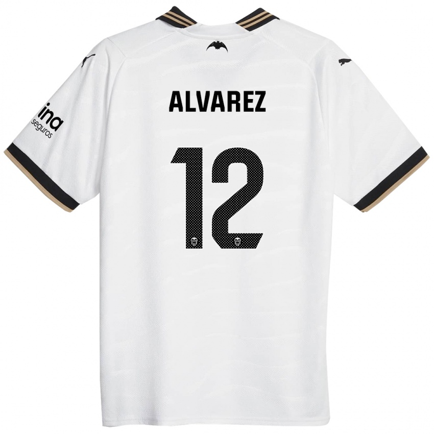 Herren Sofia Alvarez #12 Weiß Heimtrikot Trikot 2023/24 T-Shirt Belgien