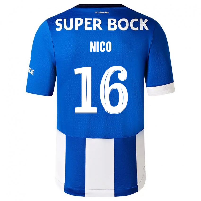 Heren Nico Gonzalez #16 Blauw Wit Thuisshirt Thuistenue 2023/24 T-Shirt België