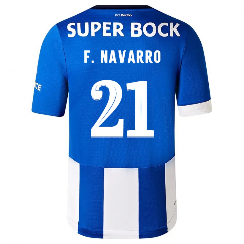 Heren Fran Navarro #21 Blauw Wit Thuisshirt Thuistenue 2023/24 T-Shirt België