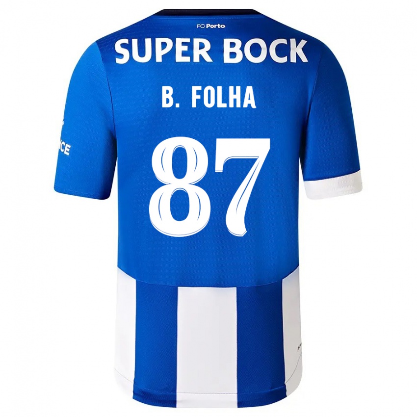 Herren Bernardo Folha #87 Blau Weiss Heimtrikot Trikot 2023/24 T-Shirt Belgien