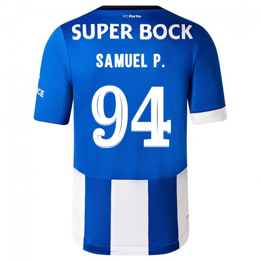 Homme Maillot Samuel #94 Bleu Blanc Tenues Domicile 2023/24 T-Shirt Belgique