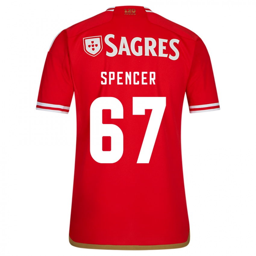 Heren Diogo Spencer #67 Rood Thuisshirt Thuistenue 2023/24 T-Shirt België