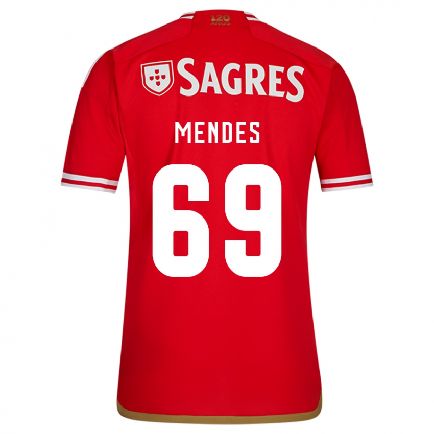 Herren Vladimir Mendes #69 Rot Heimtrikot Trikot 2023/24 T-Shirt Belgien