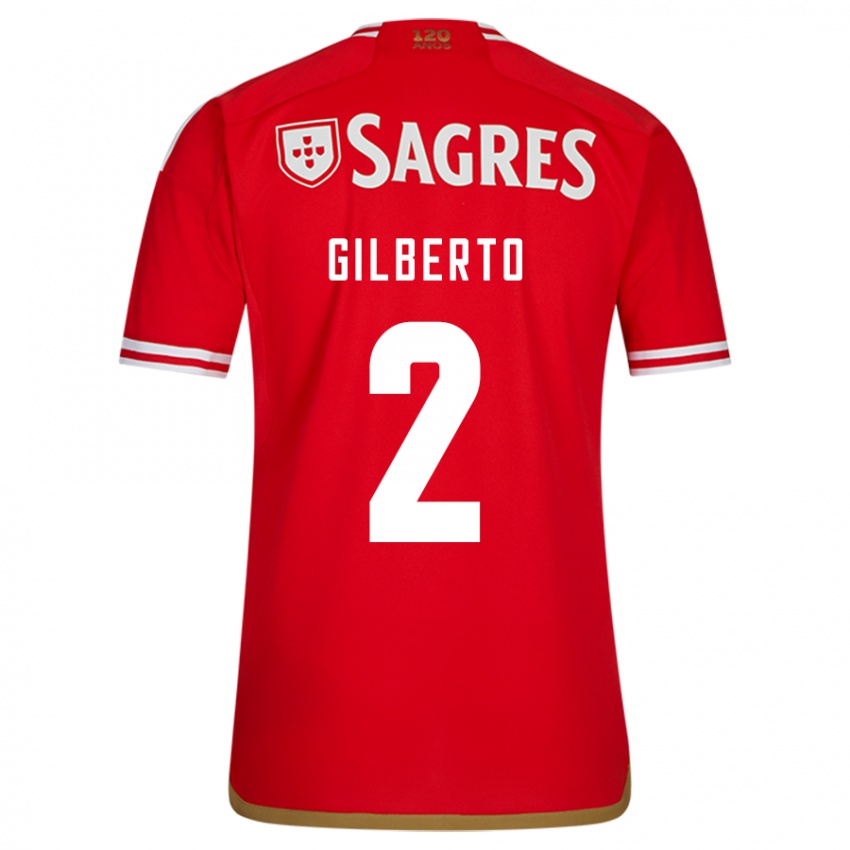 Homme Maillot Gilberto #2 Rouge Tenues Domicile 2023/24 T-Shirt Belgique