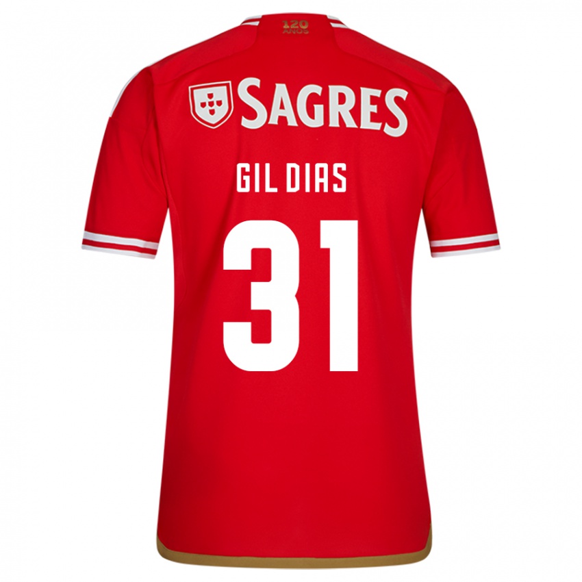 Herren Gil Dias #31 Rot Heimtrikot Trikot 2023/24 T-Shirt Belgien