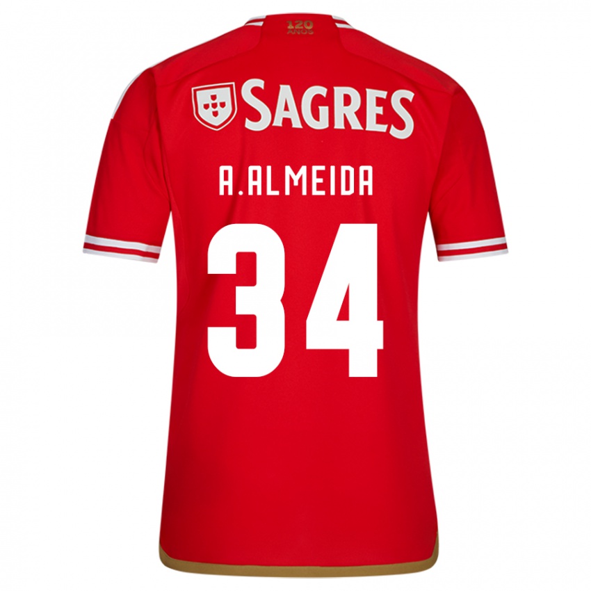 Herren Andre Almeida #34 Rot Heimtrikot Trikot 2023/24 T-Shirt Belgien