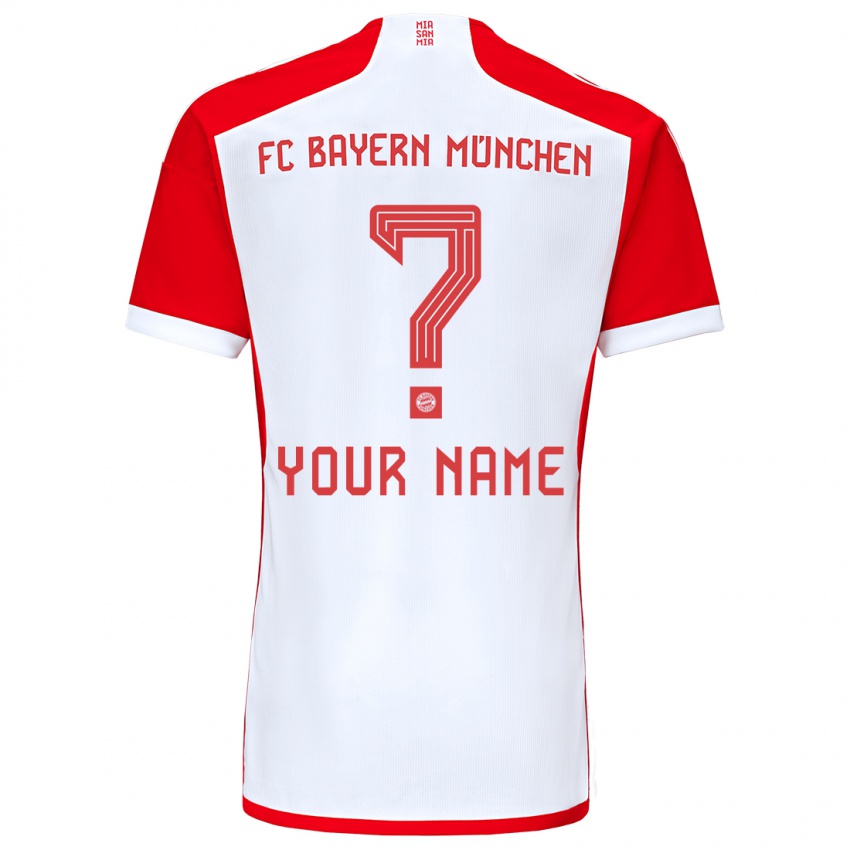 Homme Maillot Votre Nom #0 Rouge Blanc Tenues Domicile 2023/24 T-Shirt Belgique