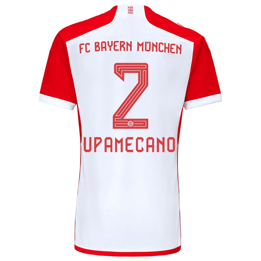 Herren Dayot Upamecano #2 Rot-Weiss Heimtrikot Trikot 2023/24 T-Shirt Belgien