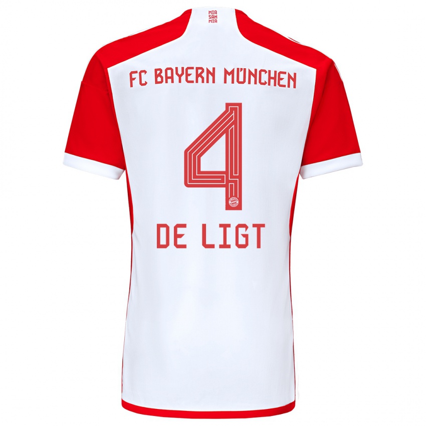 Herren Matthijs De Ligt #4 Rot-Weiss Heimtrikot Trikot 2023/24 T-Shirt Belgien