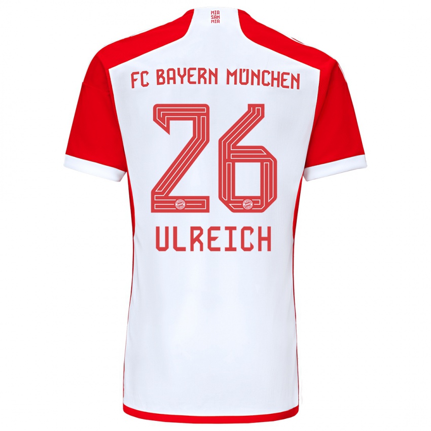 Heren Sven Ulreich #26 Rood Wit Thuisshirt Thuistenue 2023/24 T-Shirt België