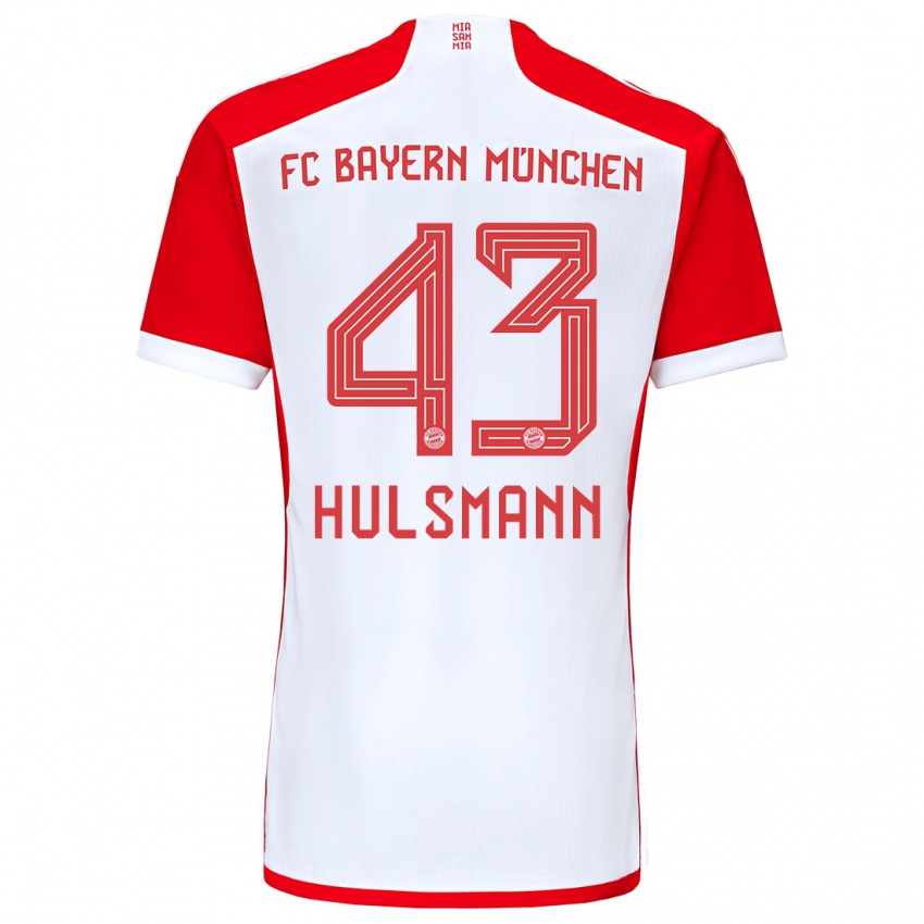 Herren Tom Hulsmann #43 Rot-Weiss Heimtrikot Trikot 2023/24 T-Shirt Belgien