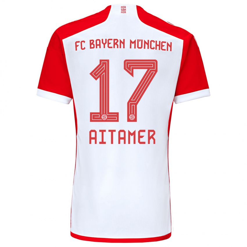 Herren Younes Aitamer #17 Rot-Weiss Heimtrikot Trikot 2023/24 T-Shirt Belgien