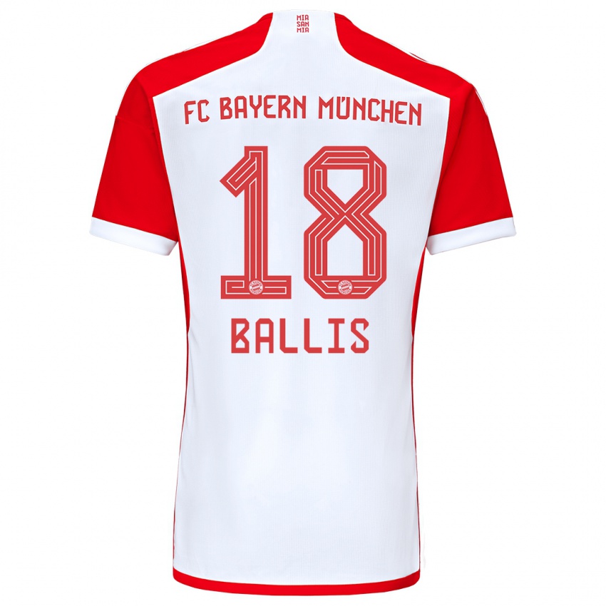 Herren Benjamin Ballis #18 Rot-Weiss Heimtrikot Trikot 2023/24 T-Shirt Belgien
