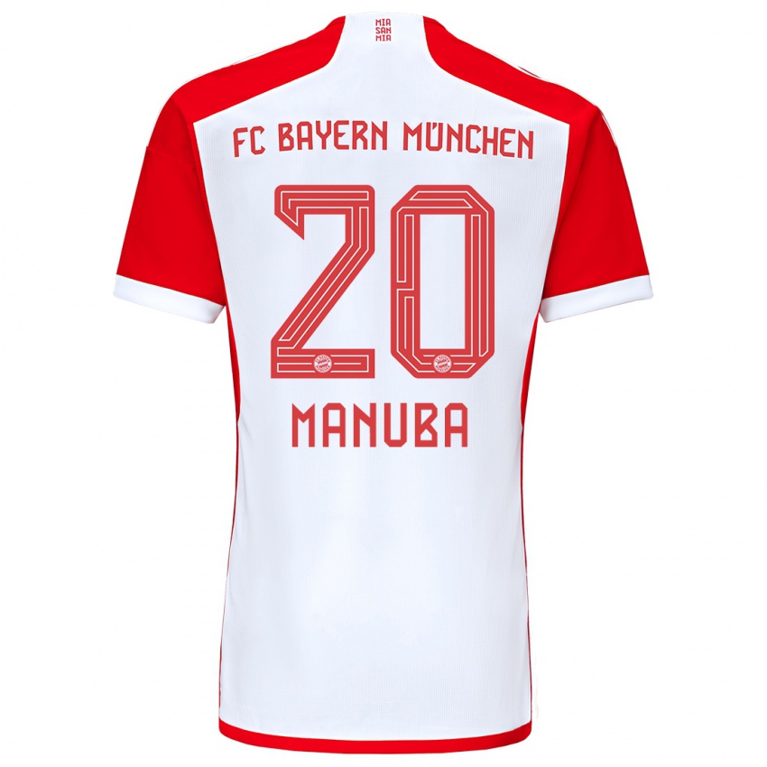 Herren Vincent Manuba #20 Rot-Weiss Heimtrikot Trikot 2023/24 T-Shirt Belgien