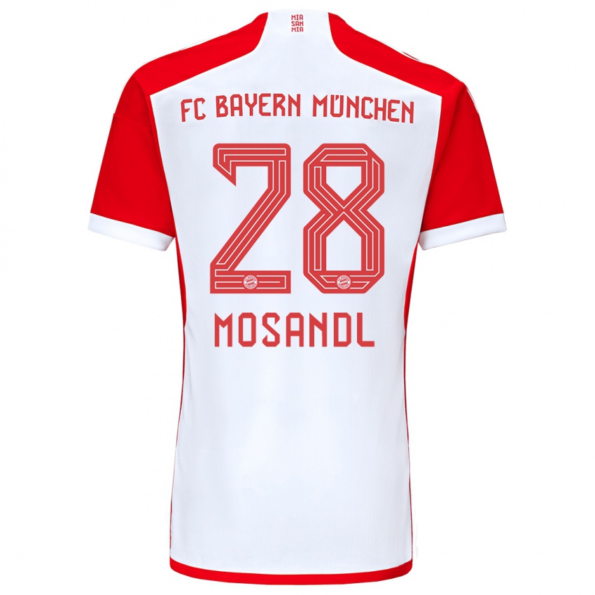Herren Moritz Mosandl #28 Rot-Weiss Heimtrikot Trikot 2023/24 T-Shirt Belgien
