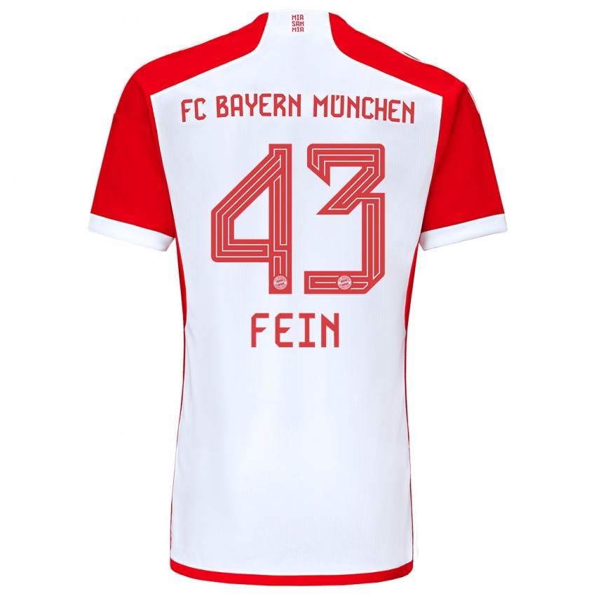 Heren Adrian Fein #43 Rood Wit Thuisshirt Thuistenue 2023/24 T-Shirt België