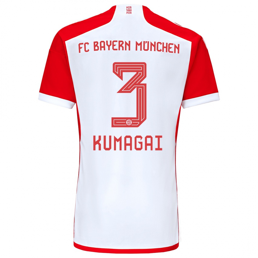 Herren Saki Kumagai #3 Rot-Weiss Heimtrikot Trikot 2023/24 T-Shirt Belgien
