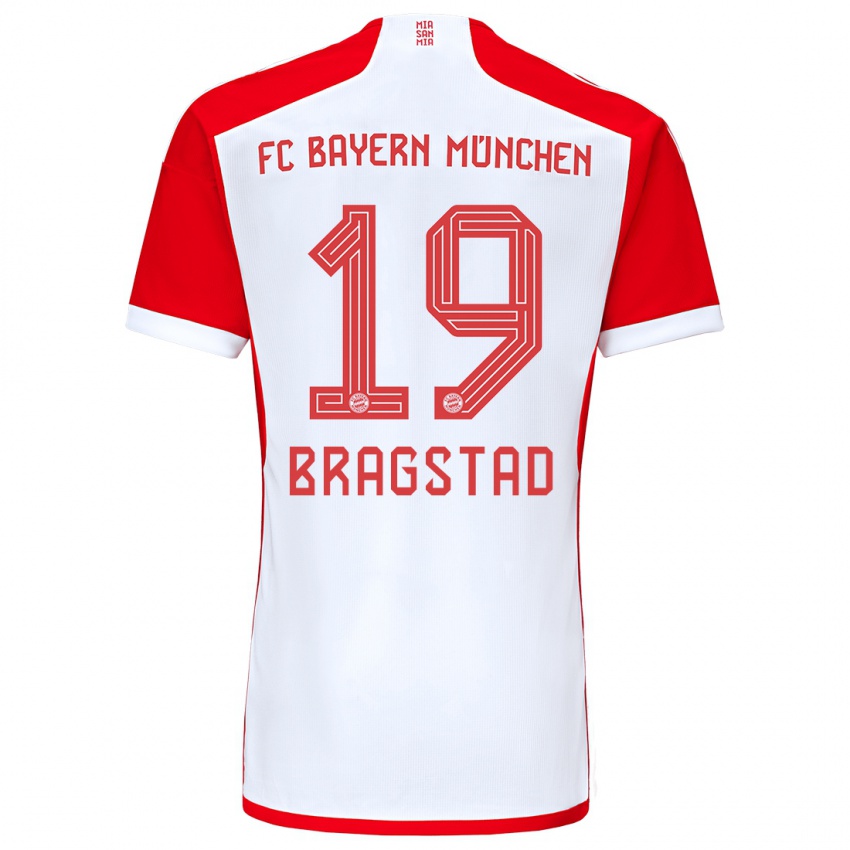 Herren Emilie Bragstad #19 Rot-Weiss Heimtrikot Trikot 2023/24 T-Shirt Belgien